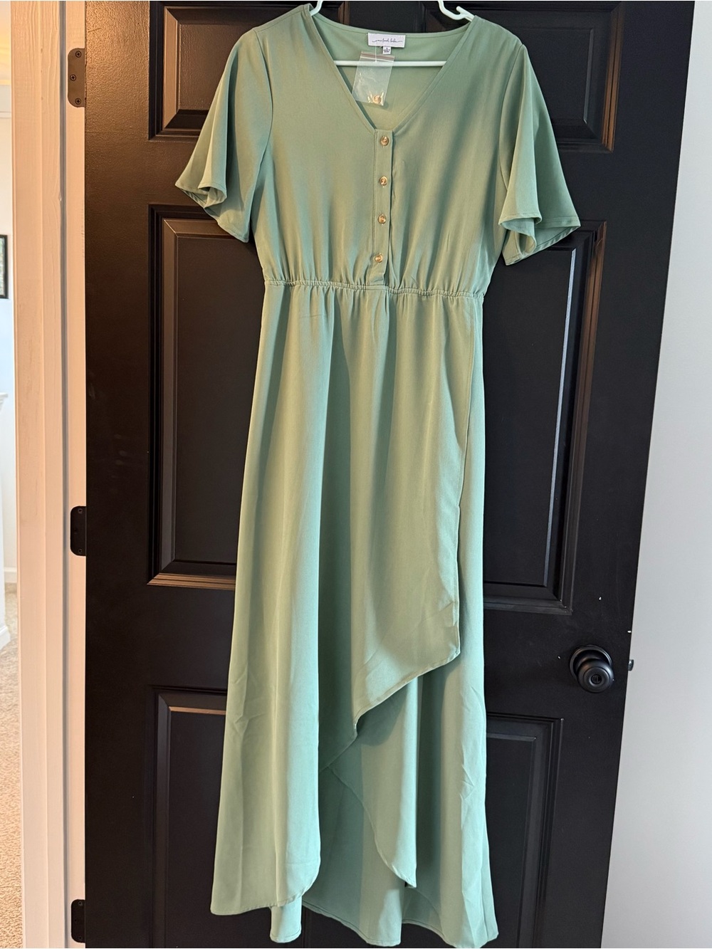 Sage Green High-Low Dress with Button Front NEW!
